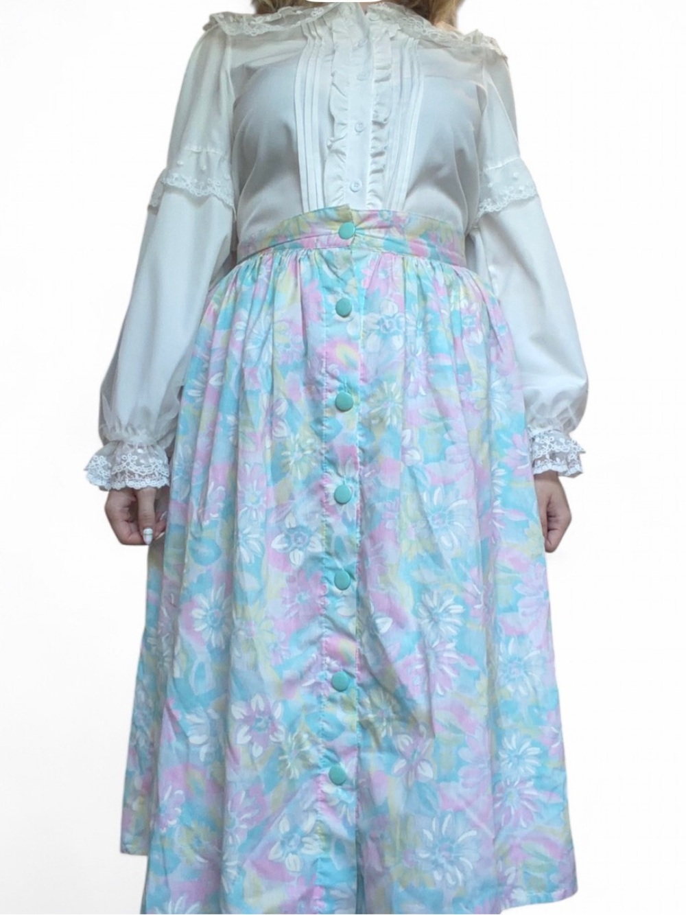 Vintage 1970-1990ish (not sure) floral pastel skirt.